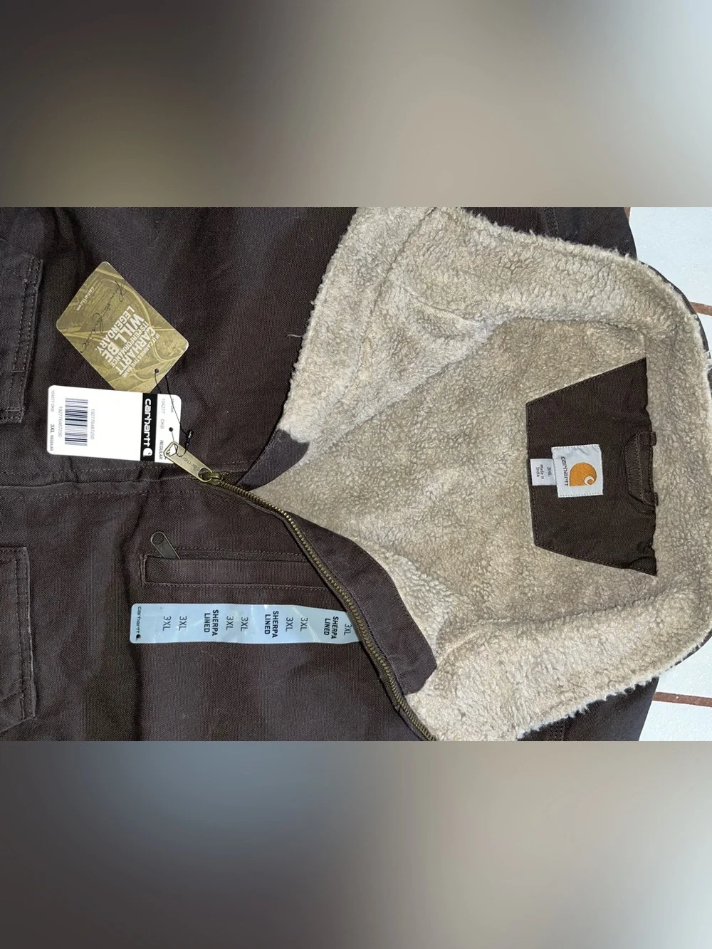 Carhartt Men's brown  Quilted-Lined Work Vest